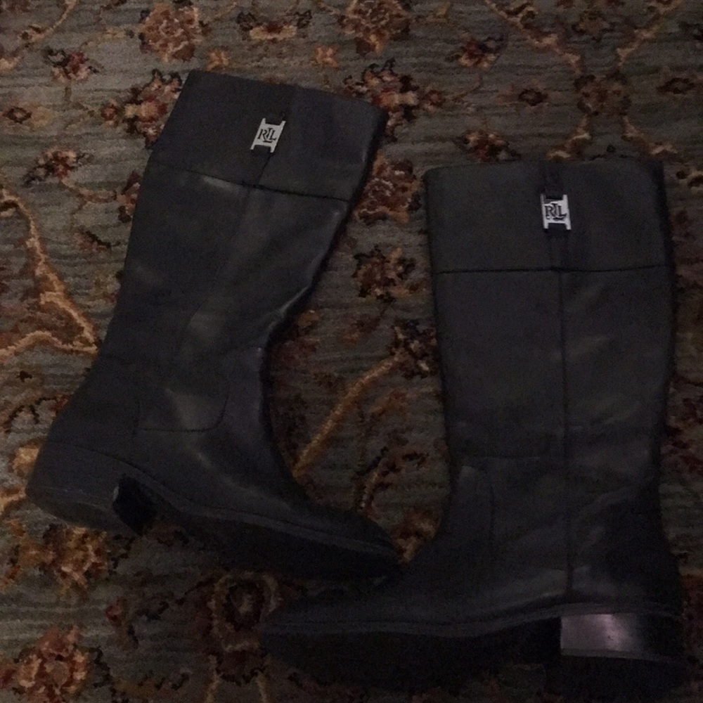 Black leather boots
